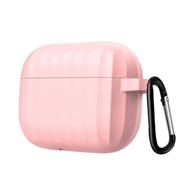 Protective Case Airpods 4 Rubber Case with Keychain | Pink Protective Case Airpods 4 Rubber Case with Keychain | Pink